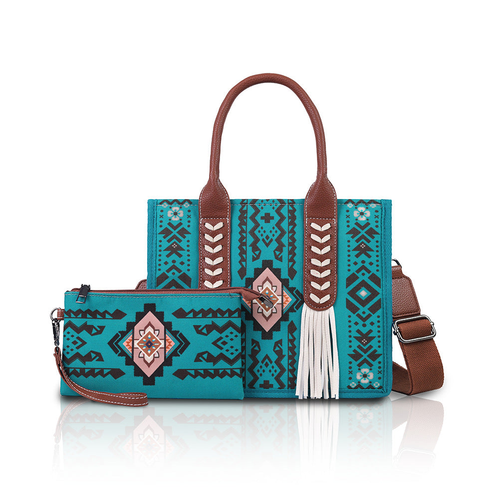 Wholesale Bohemian tote bag ethnic style tassel personality mother and child bag